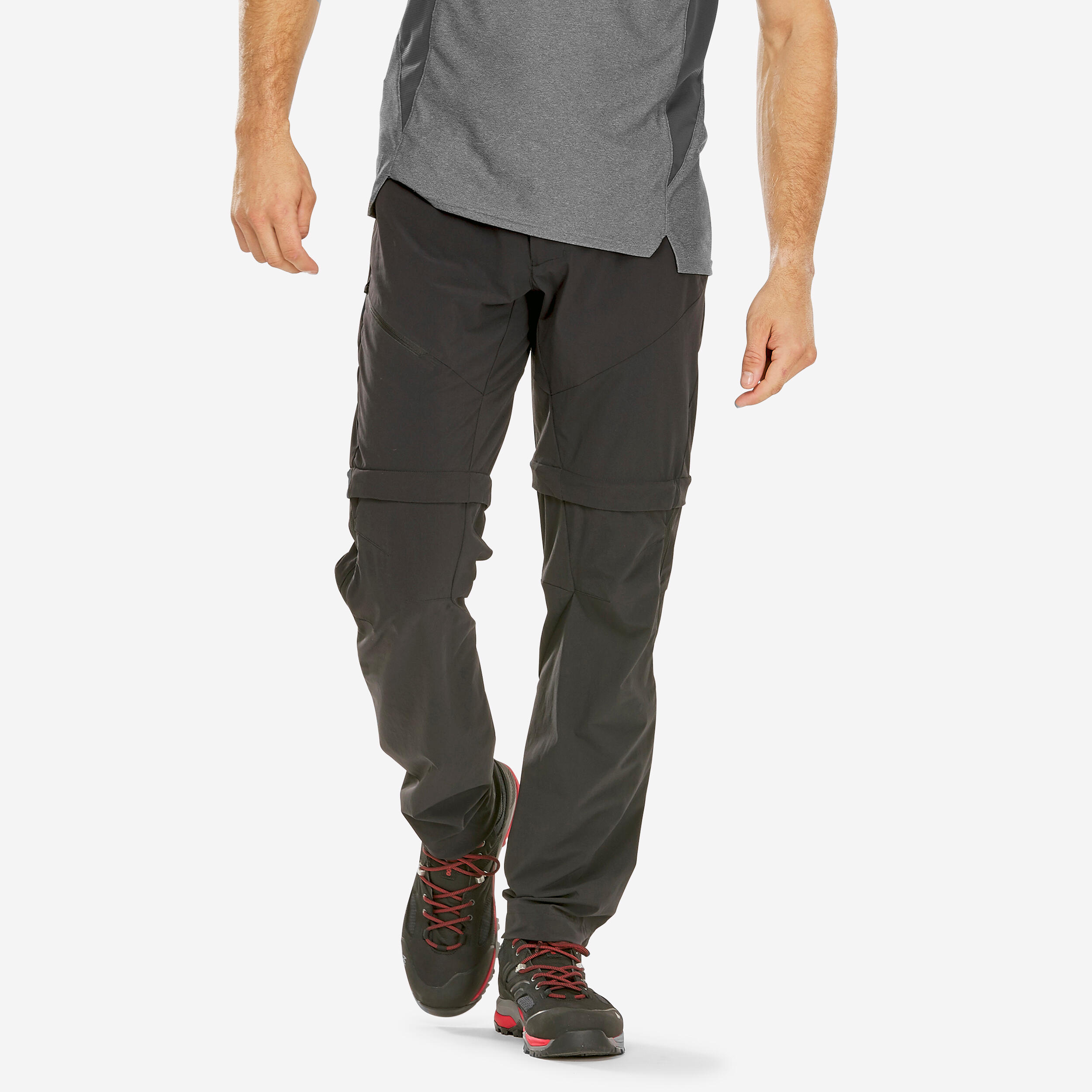 Bild von Zip-Off-Hose Herren Wandern - MH500 schwarz