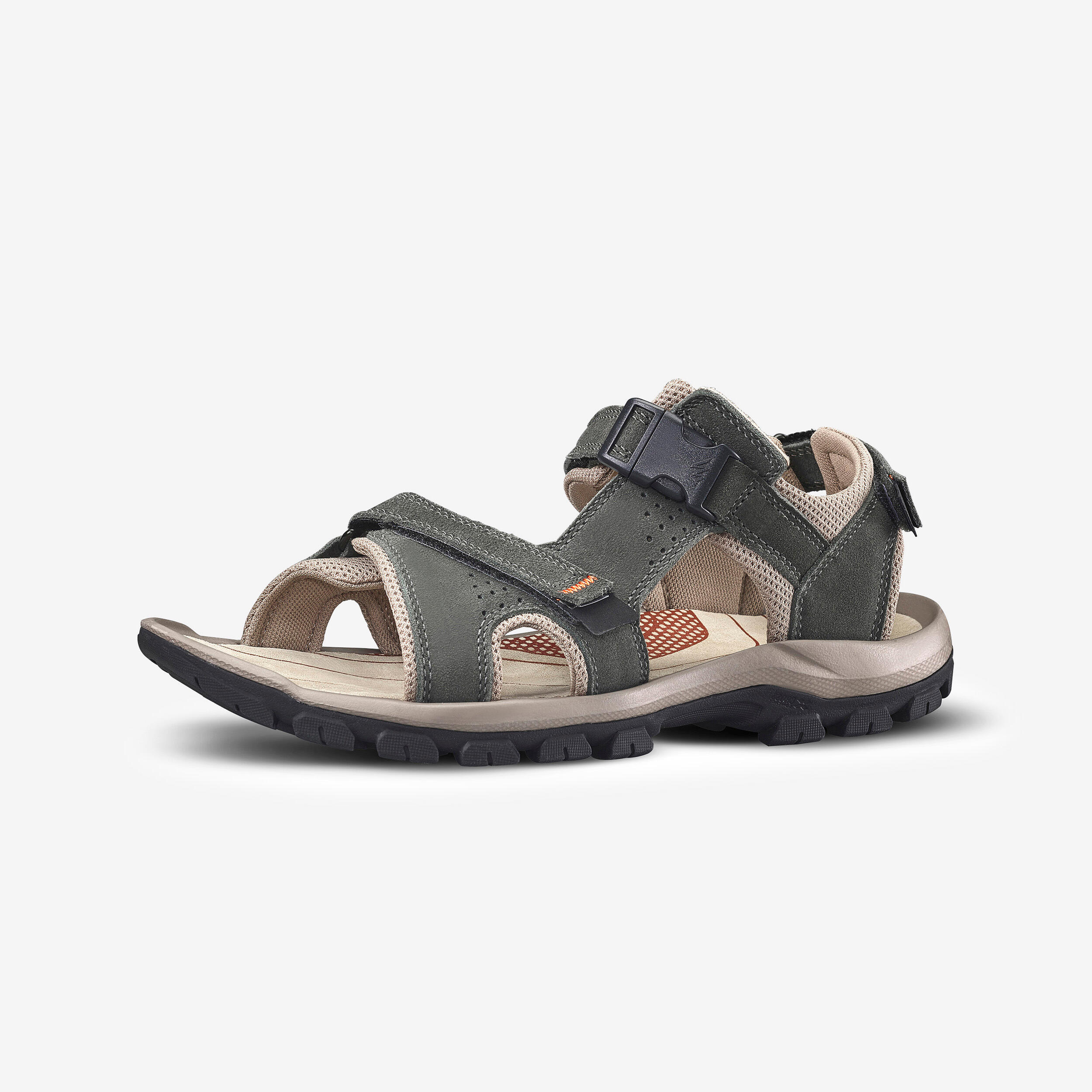Bild von Trekkingsandalen Naturwandern nh500 Leder Herren khaki