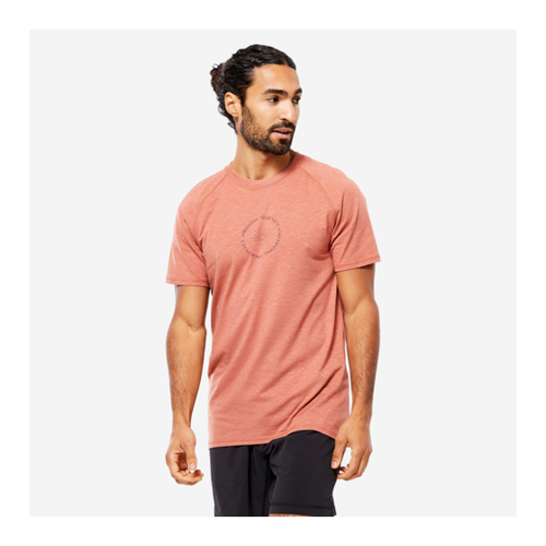 Bild von T-Shirt Herren sanftes Yoga natürliches Material - terrakotta