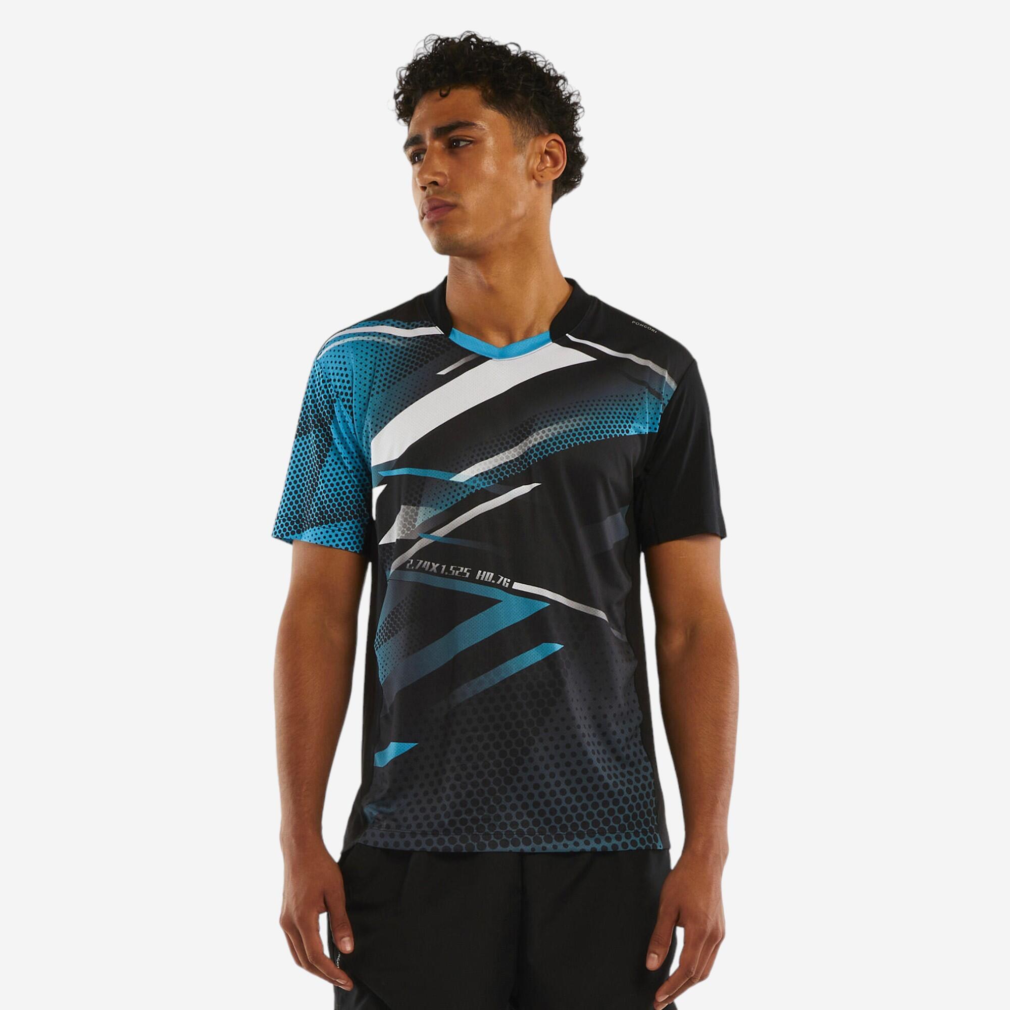 Bild von Herren Tischtennis T-Shirt TTP560 schwarz/blau