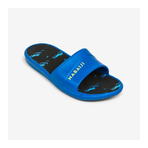 Bild von Badelatschen Kinder - Slap 500 Print Kroko blau/schwarz