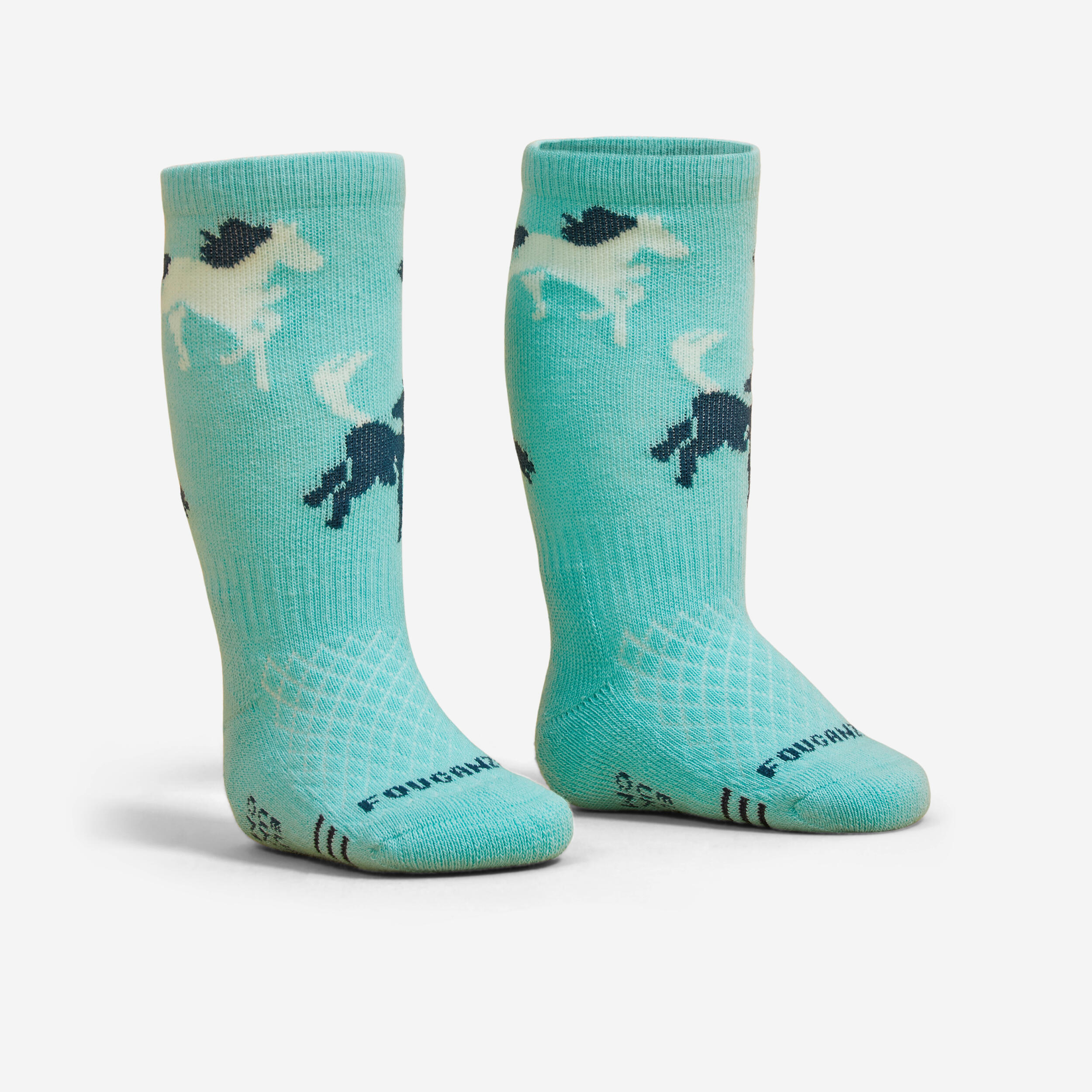 Bild von Reitsocken 500 Baby türkis/grün mit Motiven