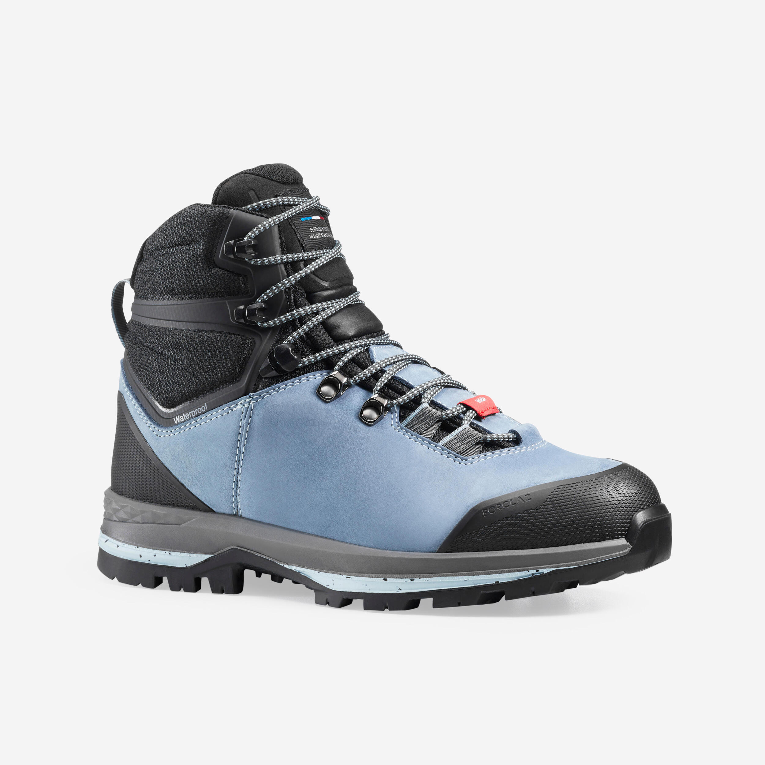 Bild von Trekkingschuhe Damen Leder hoch breit wasserdicht Bergwandern - MT100