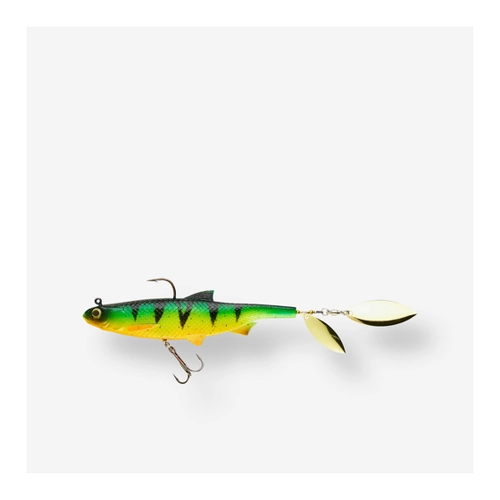 Bild von Gummiköder Shad mit Spinnerblättern Roachspin 150 Firetiger – Ein innovativer Kunstköder für Spinnfischer