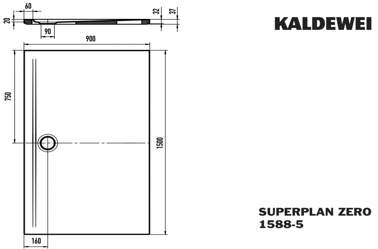 Bild von Kaldewei Superplan Zero1xDuschfläche mit Wannenträger extraflachLänge 1500 mm x Breite 900 mmschwellenlos begehbar von drei Seitenbesonders wandnaher Ablauf und gleichmäßiges Gefälle für eine durchgehend ebene Standflächenahtlose Übergängeklare Kanteneinheitliche Optikgeringe Aufbauhöhe für leichten, bodenebenen EinbauZur Montage wird zusätzlich benötigt (separat zu bestellen):Schnittschutzbandemaillierter AblaufdeckelAblaufgarnitur inklusive Haarfangsieb