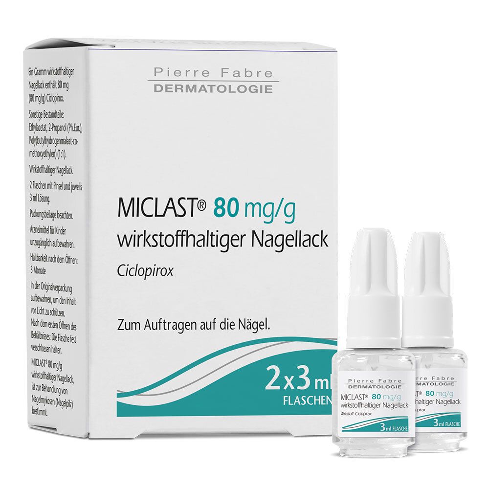 Bild von MICLAST® 80 mg/g wirkstoffhaltiger Nagellack gegen Nagelpilz 2x3ml