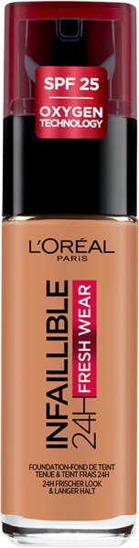 Bild von L'Oréal Paris Make up, Wasserfest und langanhaltend, Flüssige Foundation mit LSF 25, Infaillible 32H Fresh Wear Make-up, Nr. 320 Toffee, 30 ml