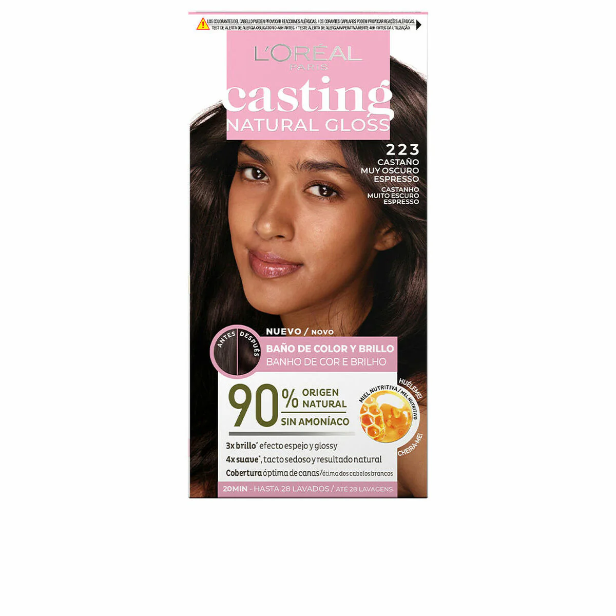 Bild von Demi-permanentes Färbemittel L'Oreal Make Up Casting Natural Gloss Ohne Ammoniak Nº 223-castaño muy oscuro espresso (180 ml)