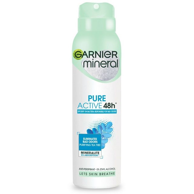 Bild von GARNIER Deo-Zerstäuber Mineral Deodorant Spray Pure Active 48h - 150ml