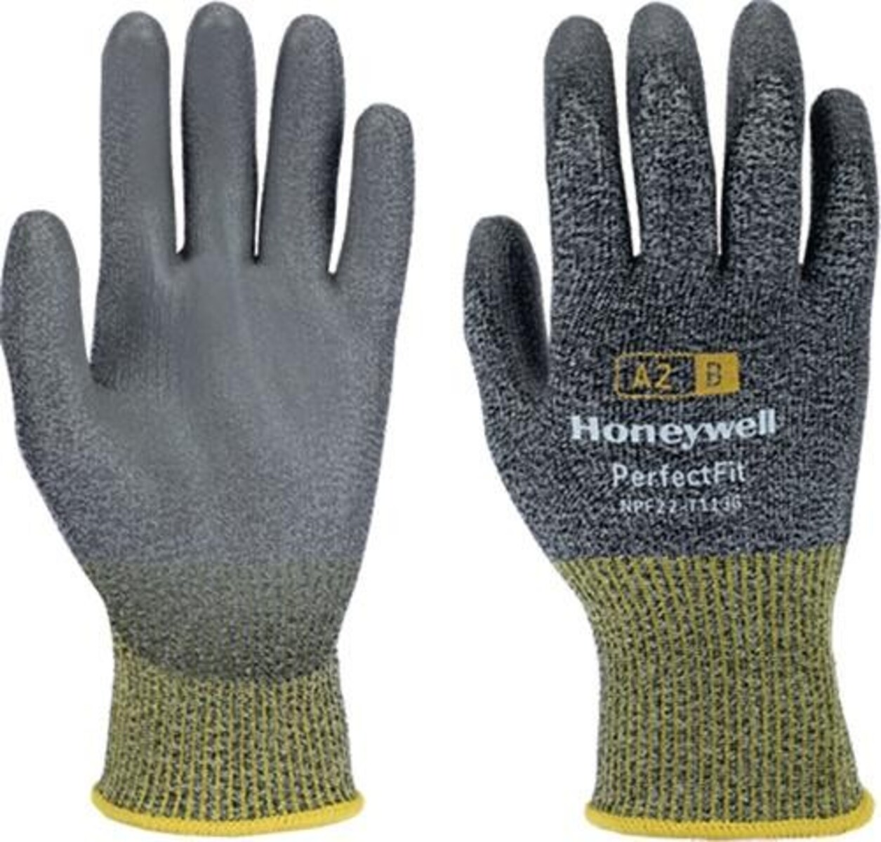 Bild von Honeywell, Schutzhandschuhe, Schnittschutzhandschuh New Perfect Fit 13G PU A2/B Grösse 10 grau/gelb EN 388 PSA-Kategorie II (10)
