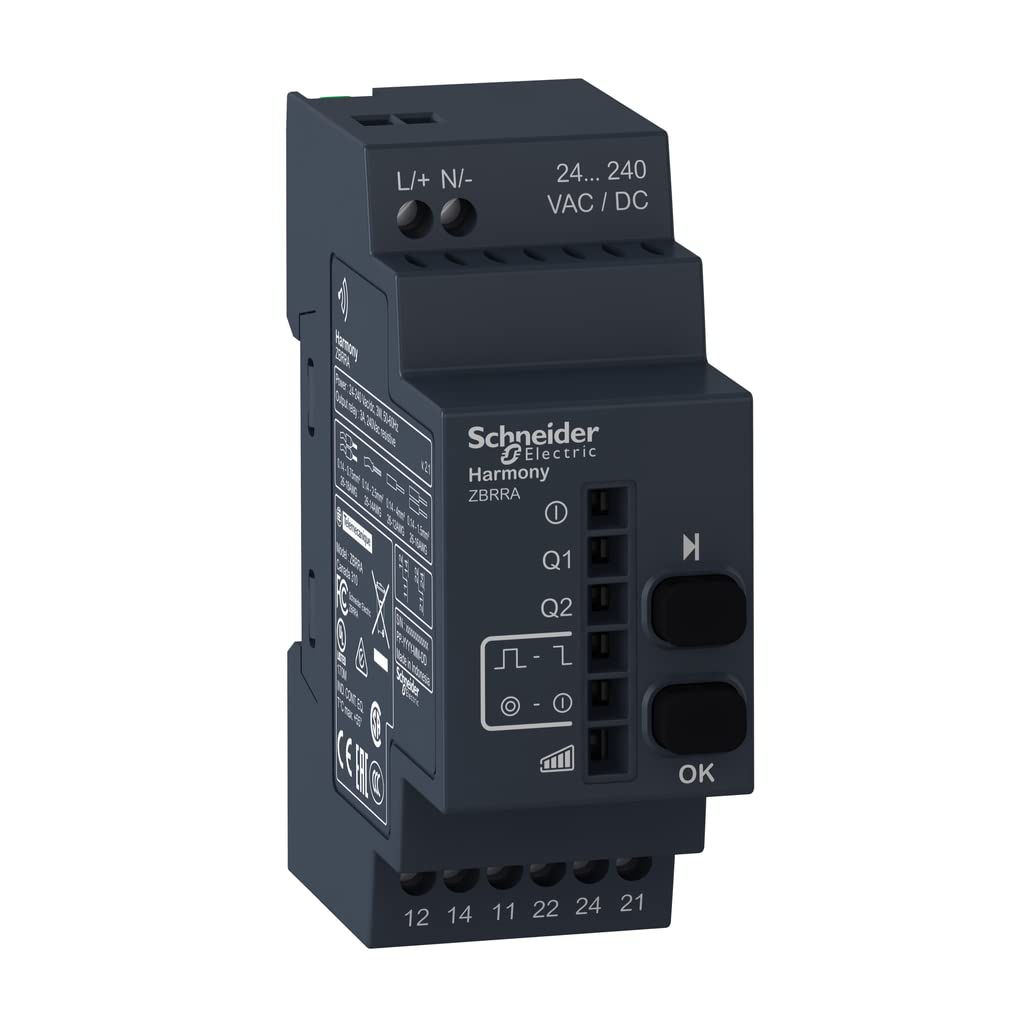 Bild von Schneider ZBRRA Programmierbarer Empfänger, 2 Relais, 24.240 V Wechsel.-/Gleichsp, 2 Drucktaster, 6 Leds