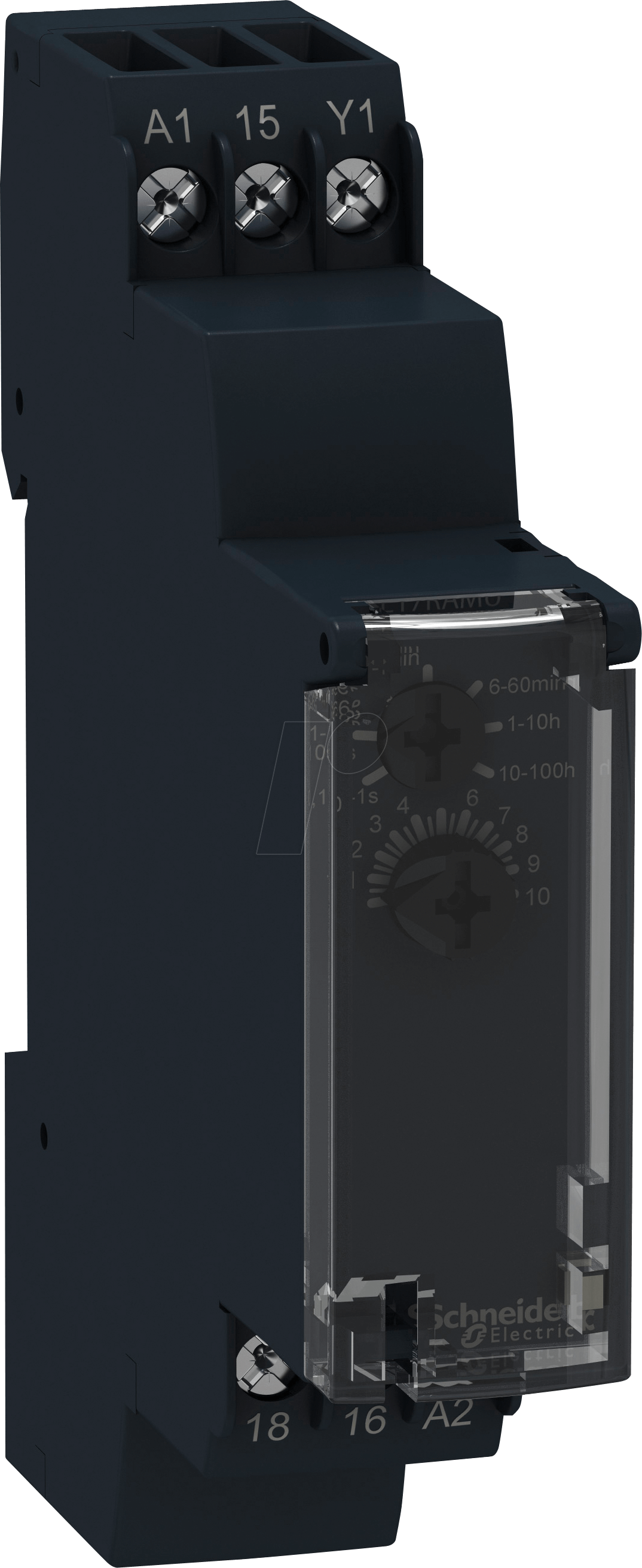Bild von Schneider Electric RE17LAMW Zeitrelais ansprechverzögert,Steuerungs und Sicherheitsrelais, 0,1 s-100 h, Halbleiter, 24-240VAC/DC