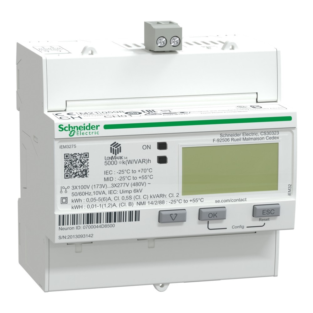 Bild von Schneider Messwandlerzähler 3x elektr digi C 5A 100-277V/N-L 480V/L-L Multitarif 50-60Hz