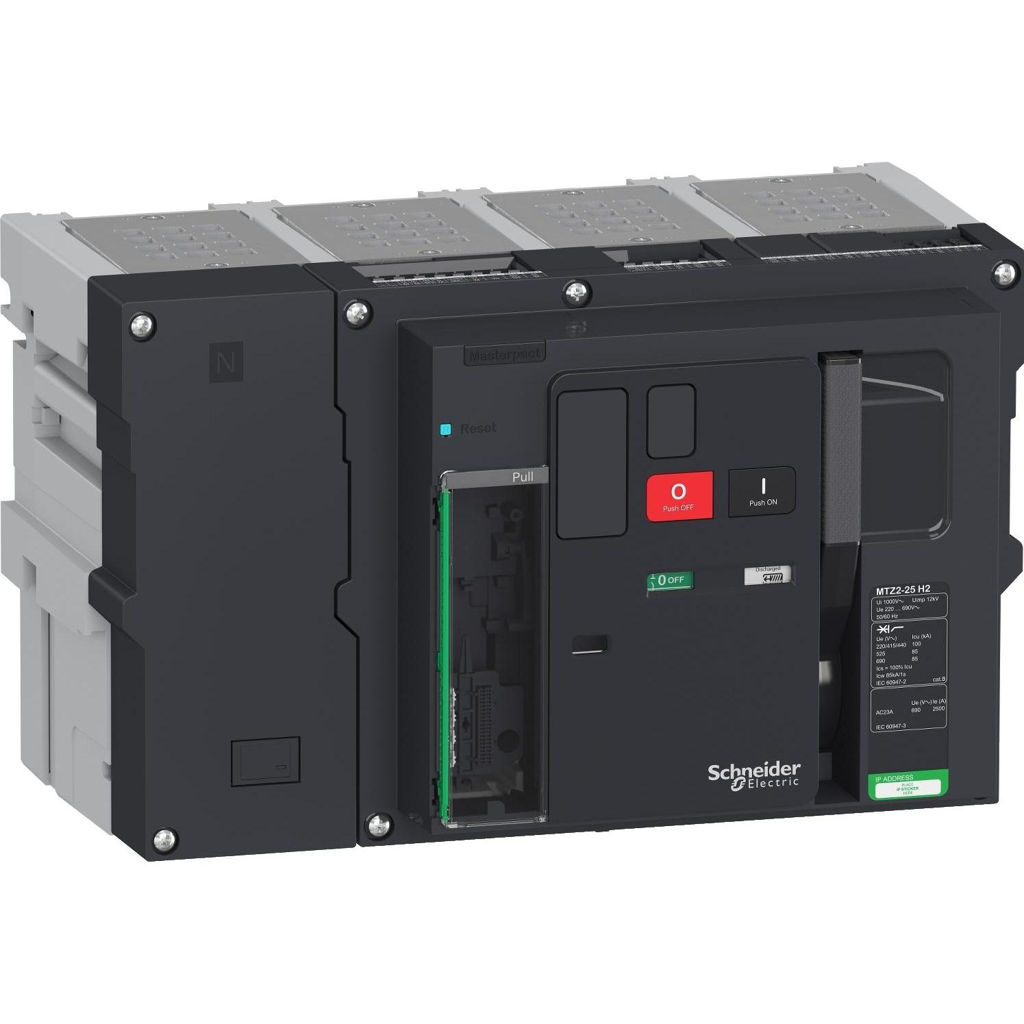 Bild von Schneider Electric, Schutzschalter, Masterpact MTZ2 2500A H2 Icu=100kA/440V 4P Grundschalter Einschub LV848307