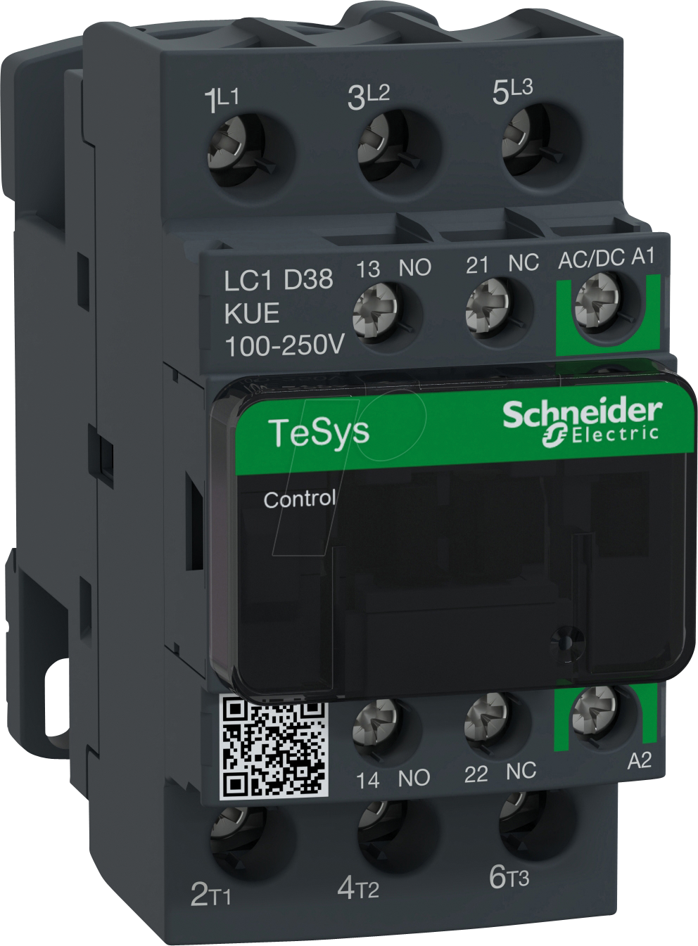 Bild von LC1D38KUE - Leistungsschütz, TeSys D, 3 -pol, 1 NC, 1 NO, 100 … 250 V