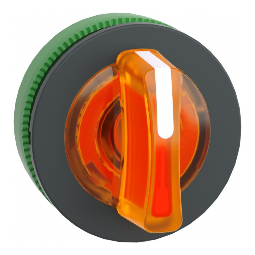 Bild von Schneider Electric Harmony XB5 Wählschalterkopf Beleuchtet Orange 3-Positionen 30mm Standardgriff Federrückstellung von