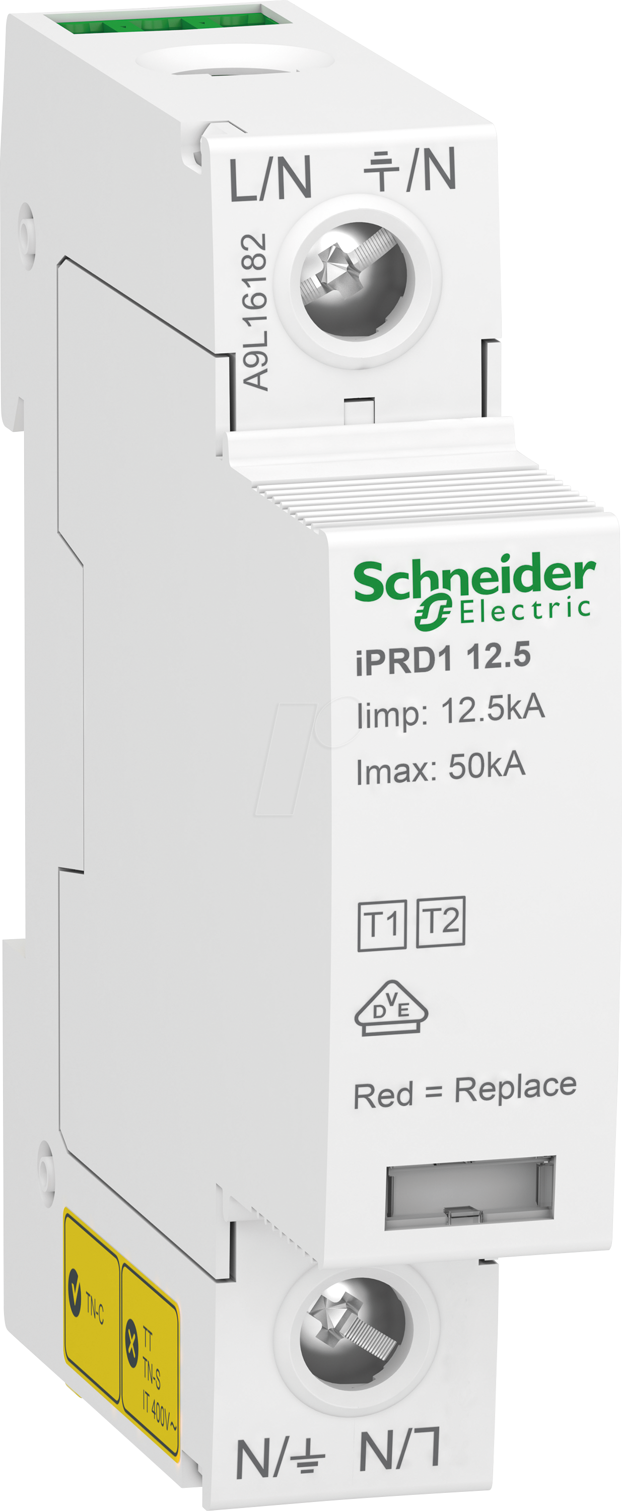 Bild von A9L16182 - Kombiableiter Typ 1+2, Acti9 iPRD1 12.5r, 1P, 230V AC, Imax 50kA