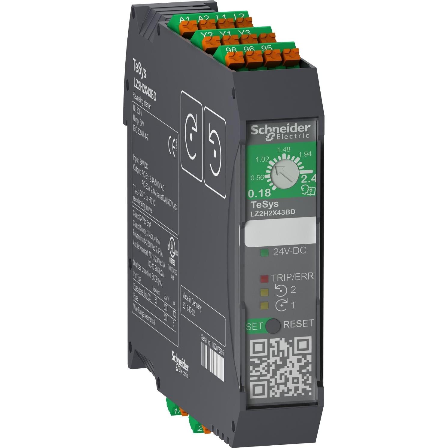 Bild von Schneider LZ2H2X43FU Wendestarter TeSys H 0,75kW-400V Bestätigung 110-230VAC Feder