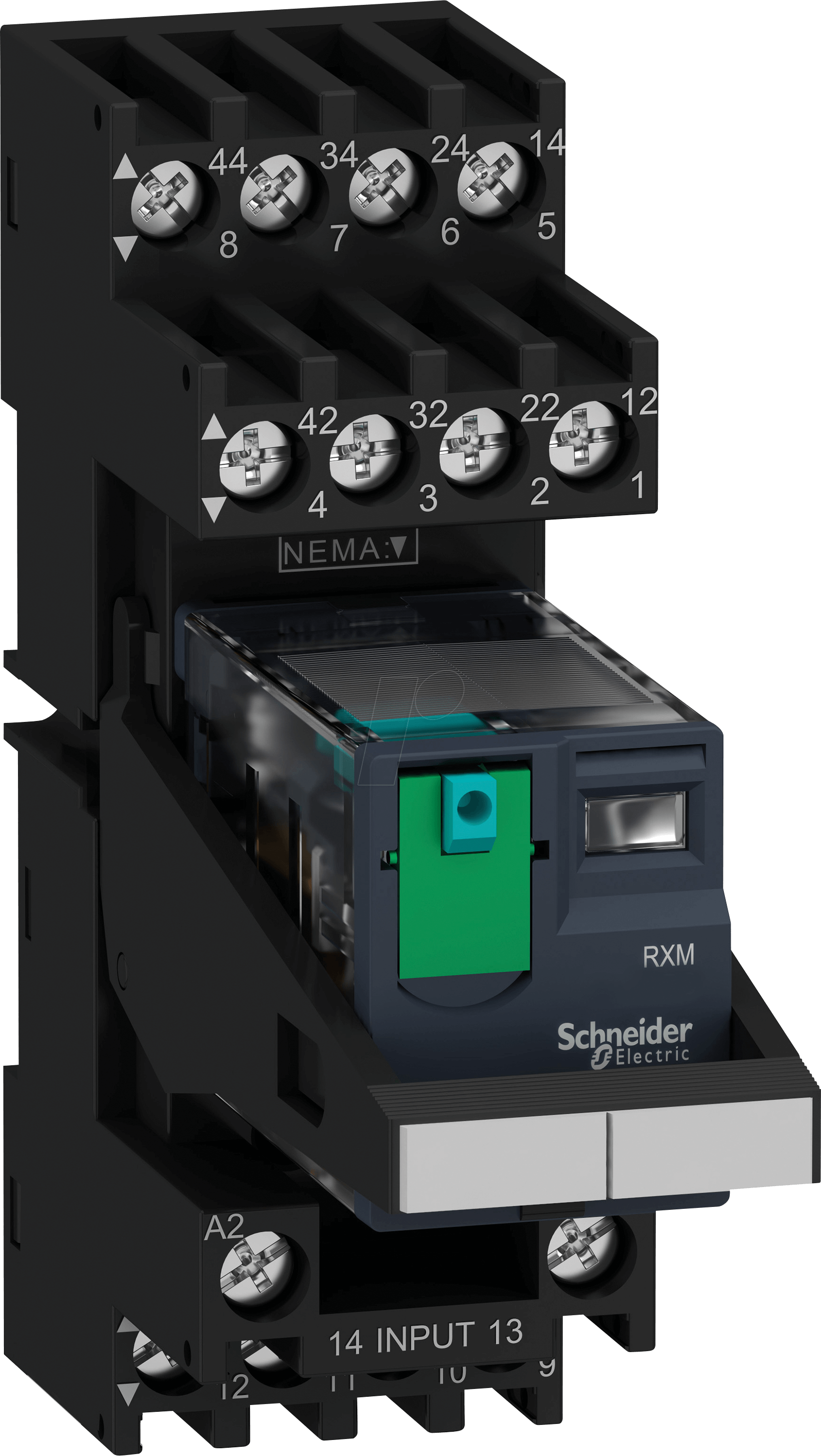 Bild von 30x APC Miniatur-Steckrelais RXM, 4 Wechsler, DC, 24V, 6A, Schraubklemme, Relais
