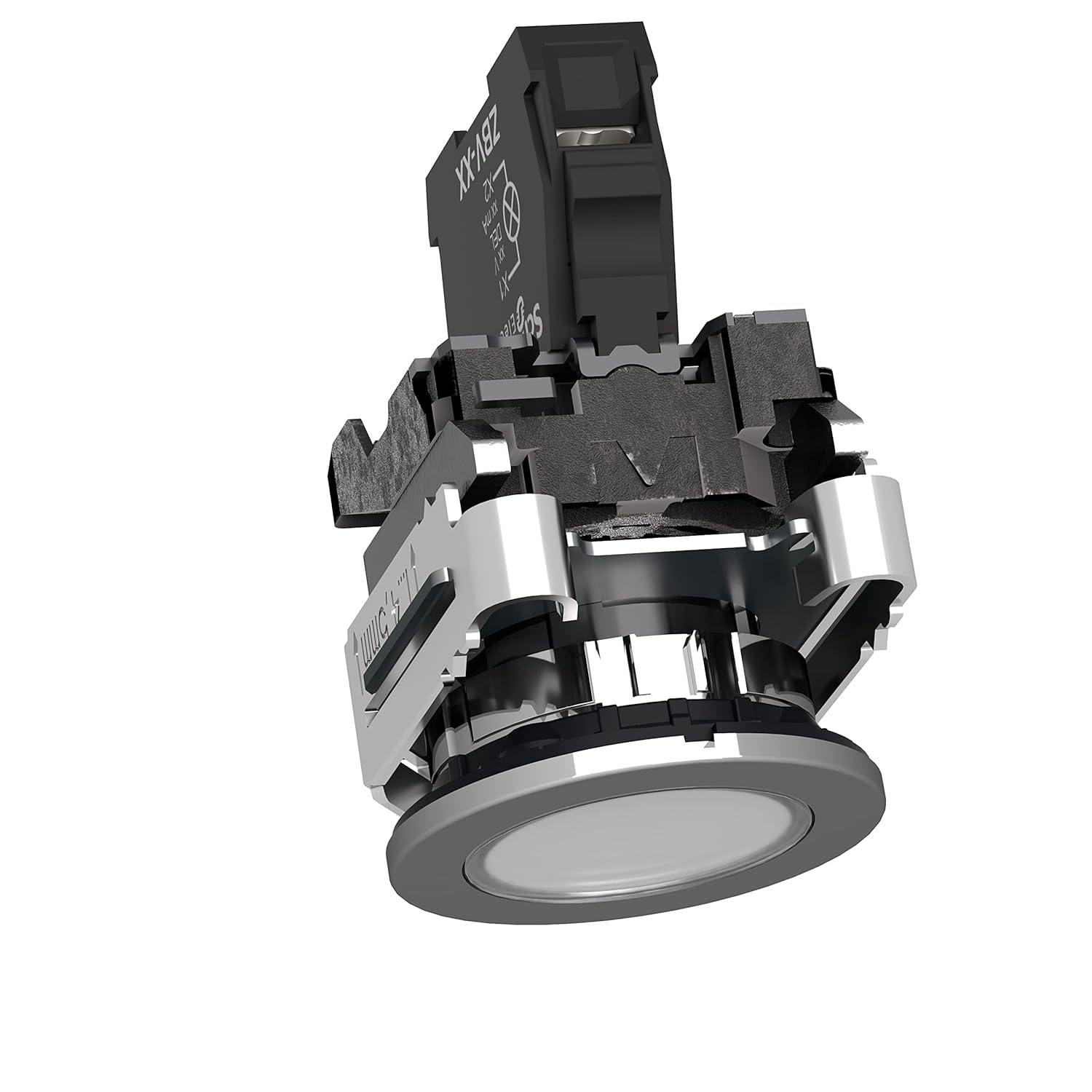 Bild von Schneider Electric Harmony XB4 Pilotleuchte Unterputz Metall weiß 30 Plain Lens mit Integral LED 110...120V AC XB4FVG1