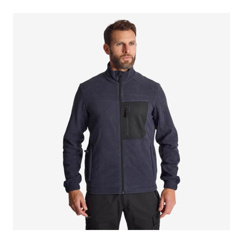 Bild von Vielseitige Fleecejacke 500 in Blau für kühle Temperaturen