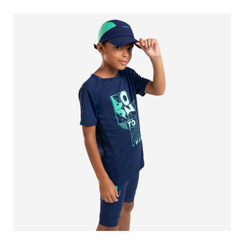 Bild von Laufshirt kurzarm Kinder atmungsaktiv - Dry+ 500 marineblau/grün