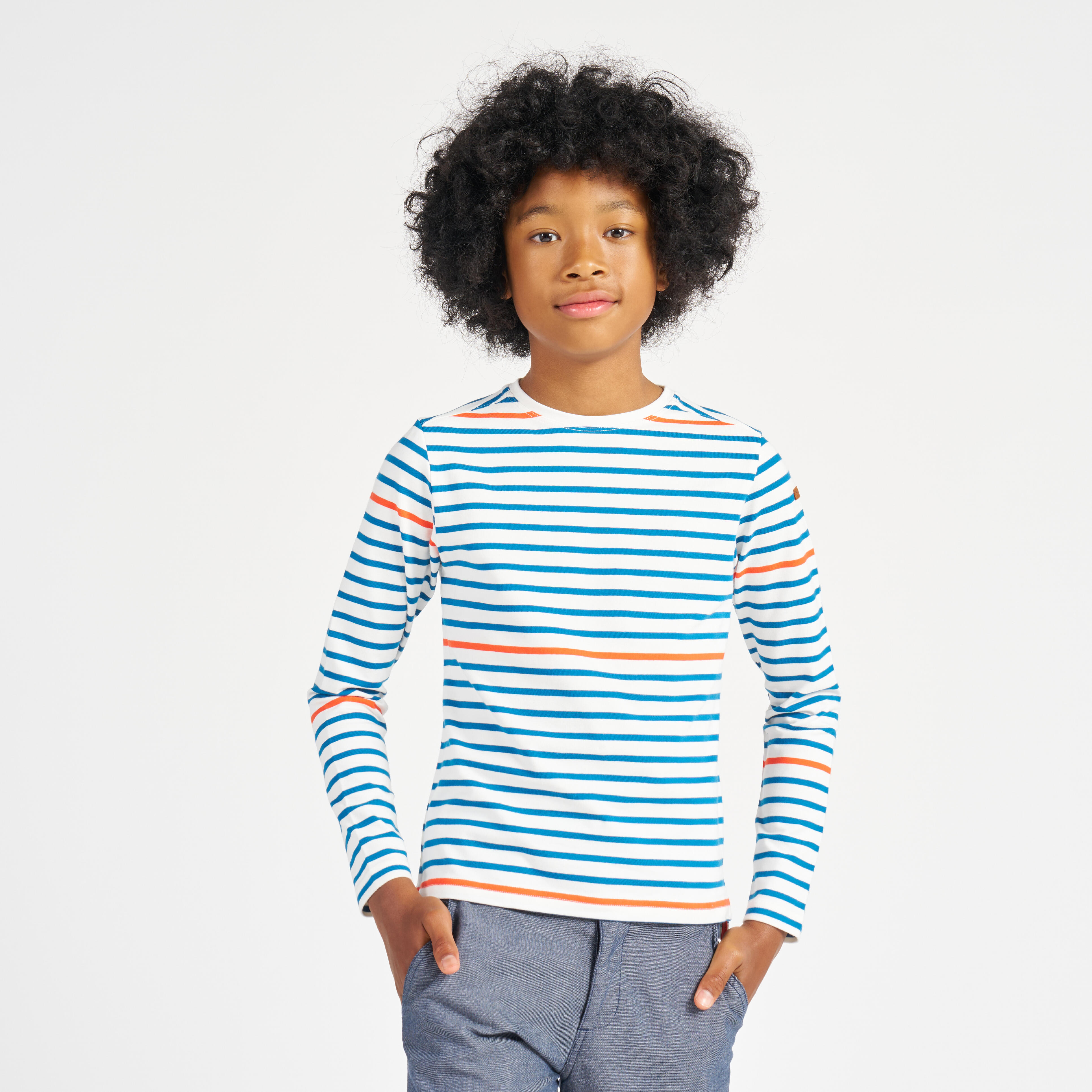 Bild von Segelshirt langarm Jungen 100 gestreift blau/rot