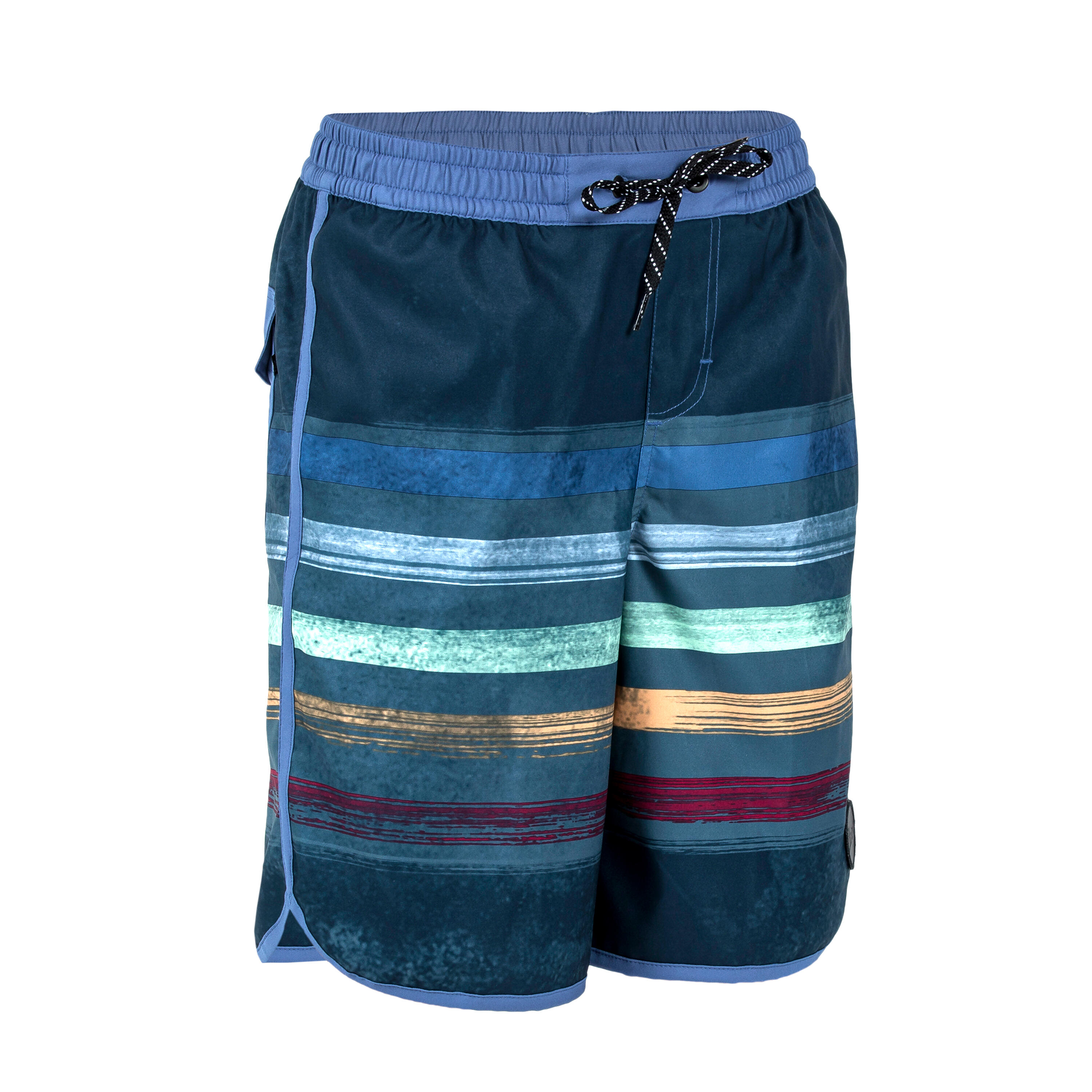 Bild von Boardshorts Kinder Jungen 500 Brush Lines blau