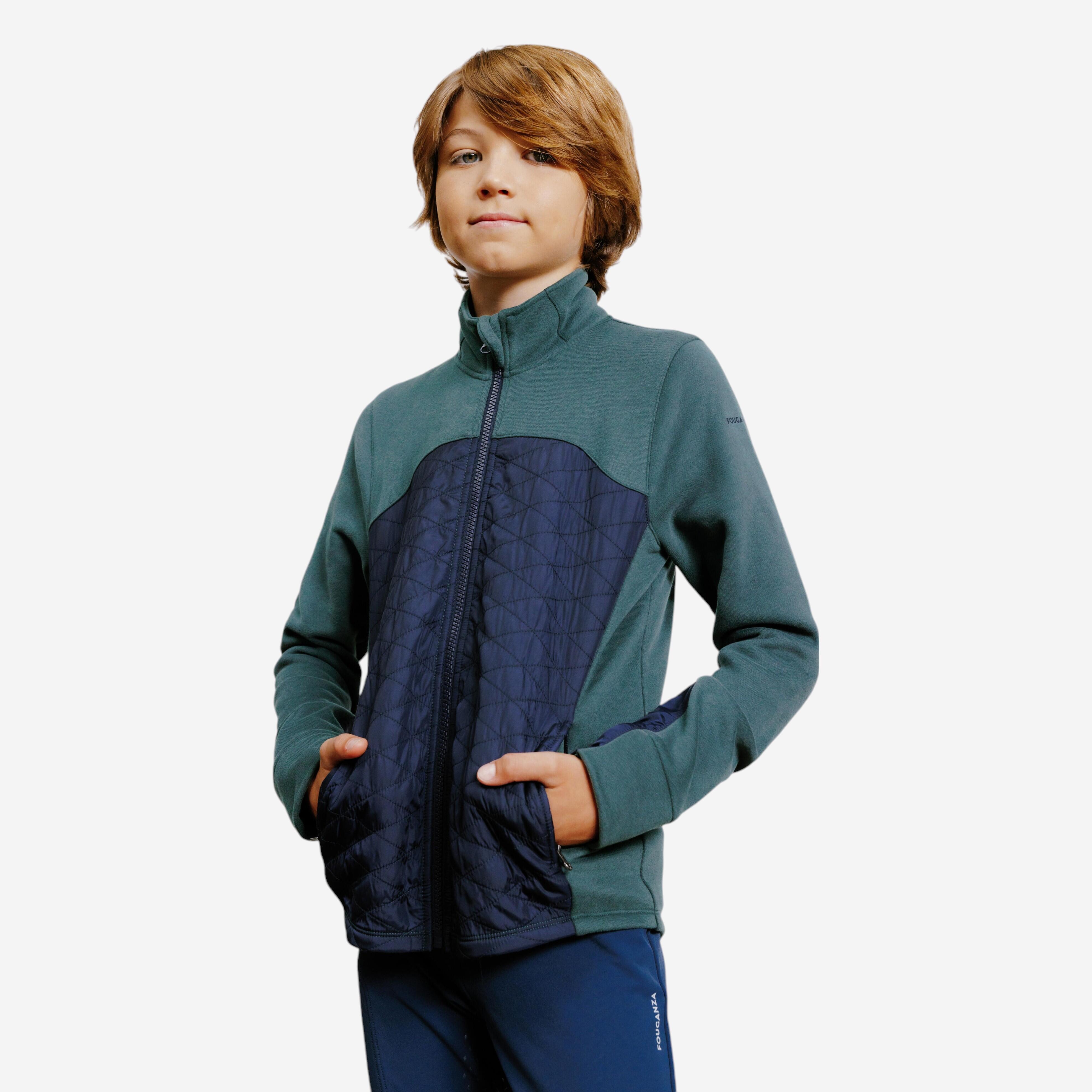 Bild von Kinder Reit-Sweatjacke - 500 grün/blau