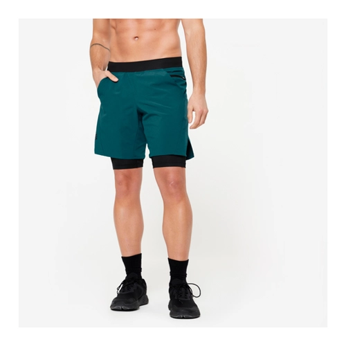 Bild von Hochwertige 2-in-1 Herren Fitnessshorts in Türkis