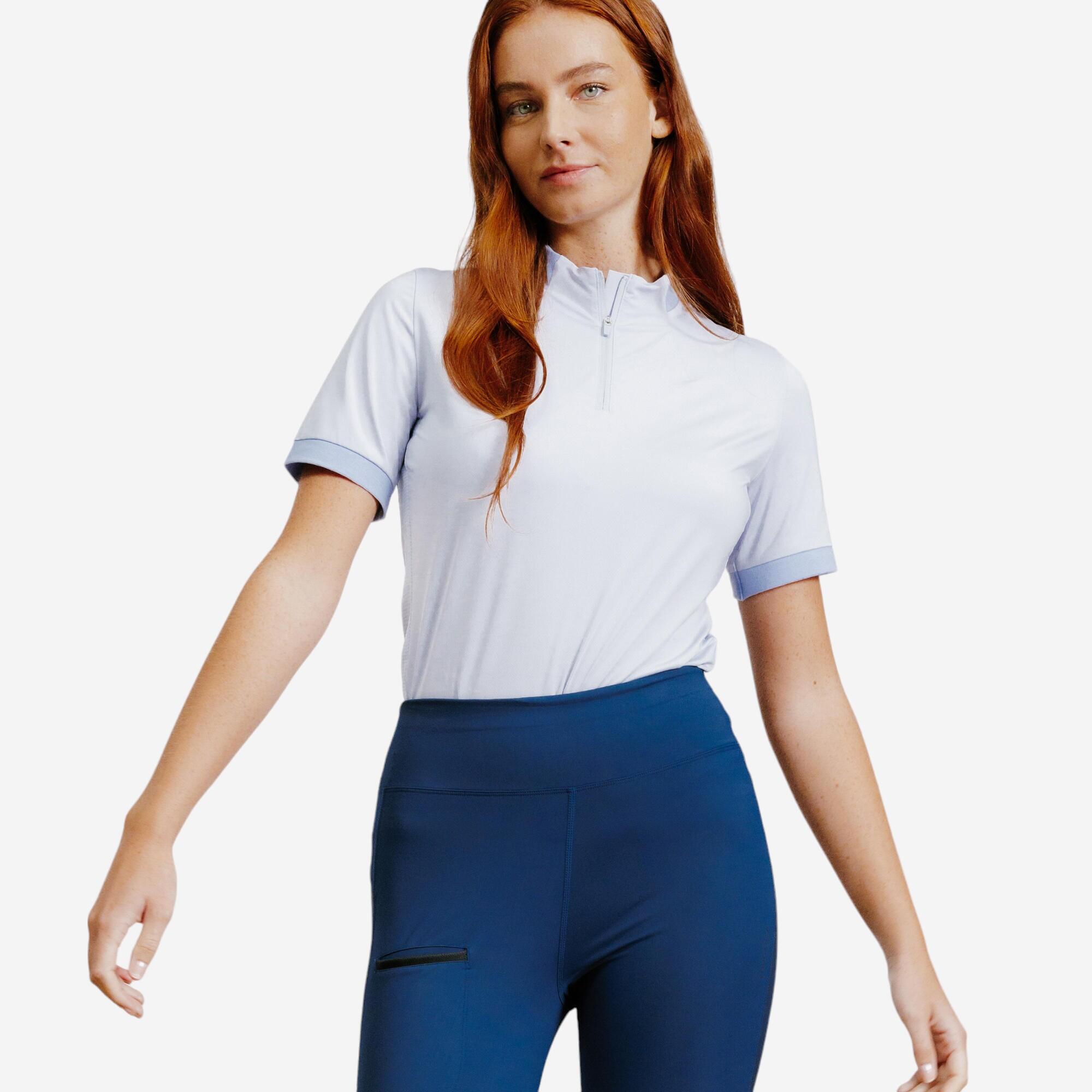 Bild von Reit-Poloshirt Heritage kurzarm Damen lavedel