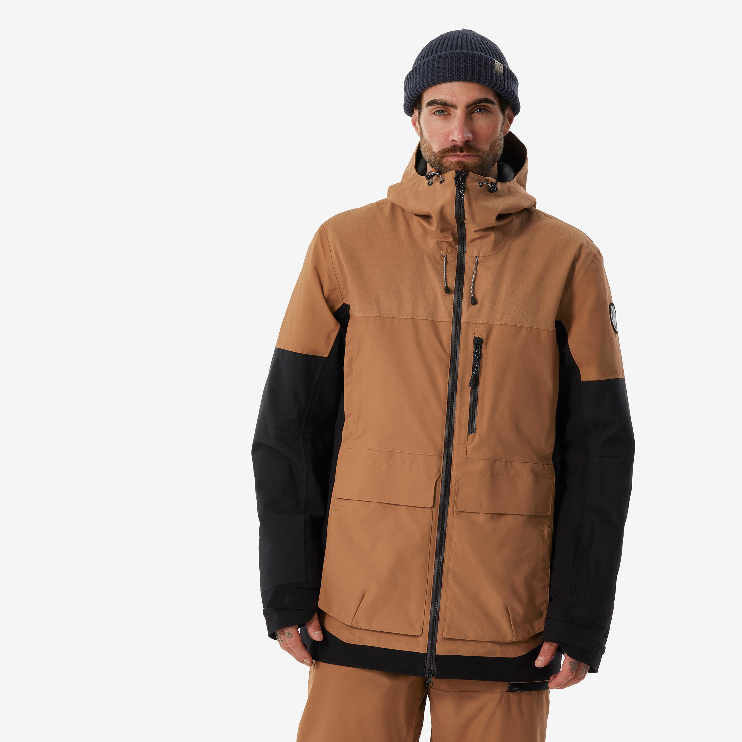 Bild von Snowboardjacke Herren Skijacke - SNB 500 Ziprotec camel/schwarz