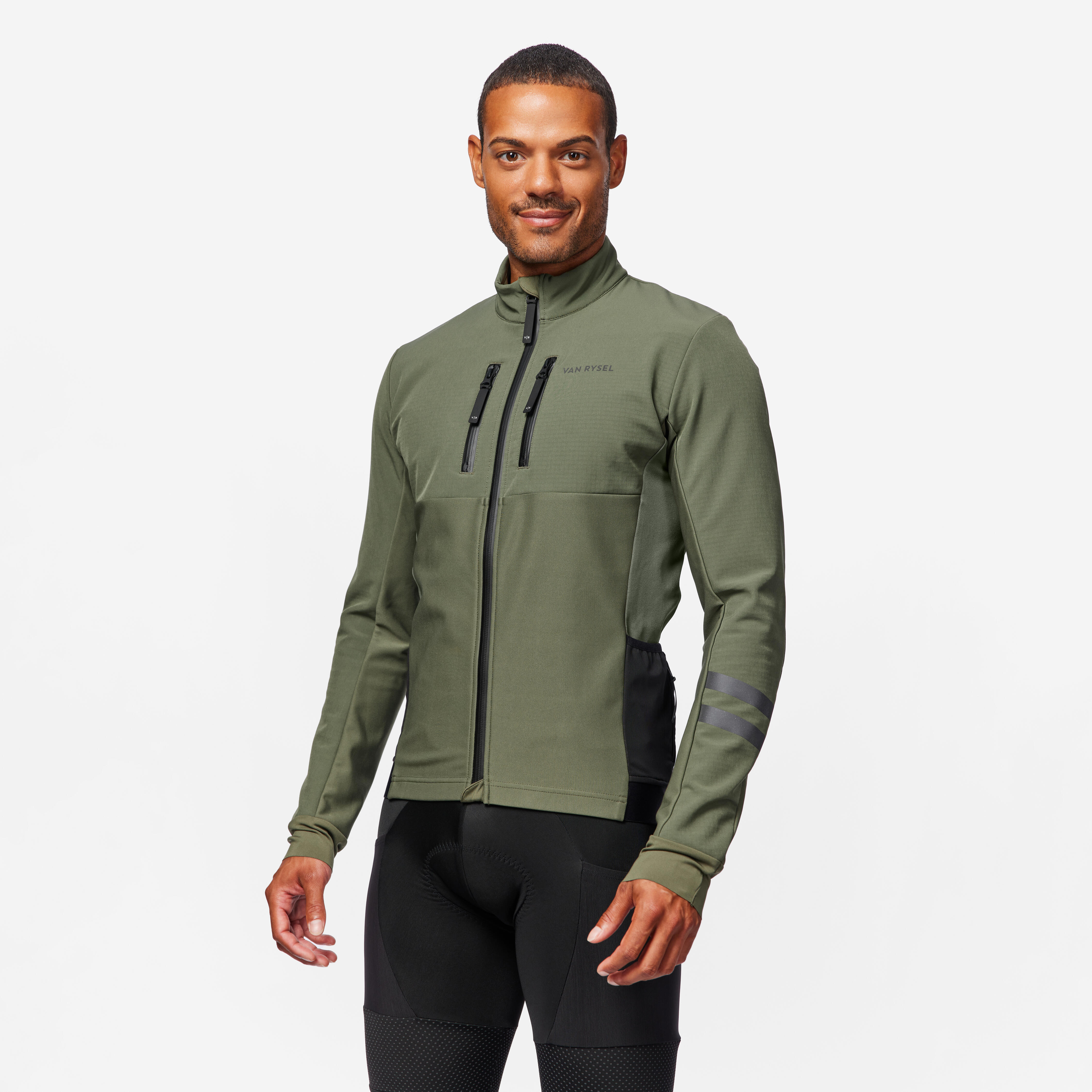 Bild von Winterjacke Rennrad Endurance Herren Khaki/Schwarz
