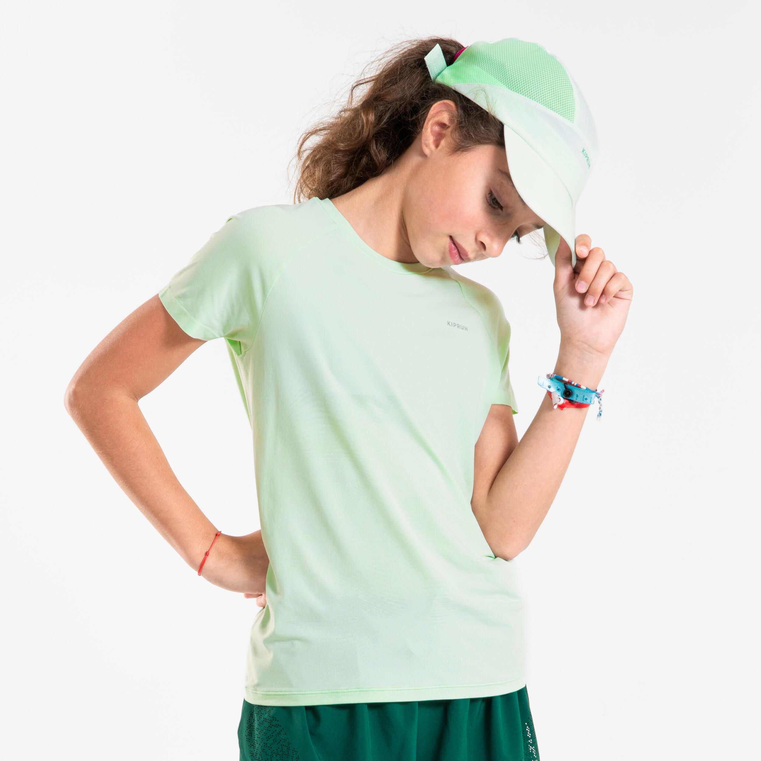 Bild von Laufshirt kurzarm Mädchen nahtlos - Run 900 Light hellgrün