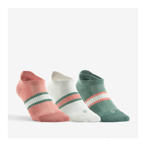 Bild von Tennissocken RS500 Low 3er-Pack in Rosa Motive/Weiß/Grün von Decathlon