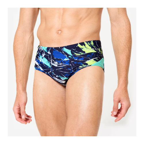 Bild von Badehose Slip Herren Kastenform - 900 Motu blau/grün