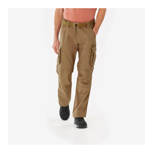 Bild von Zip-Off-Hose Cargohose Herren Trekking Backpacking - Travel 500 braun