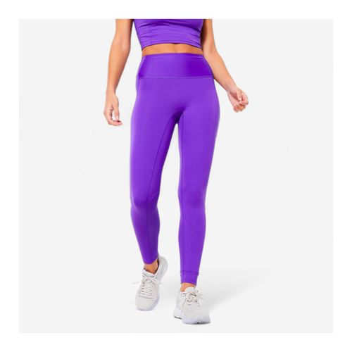 Bild von Sportleggings Damen mit hohem Taillenbund figurformend - violett