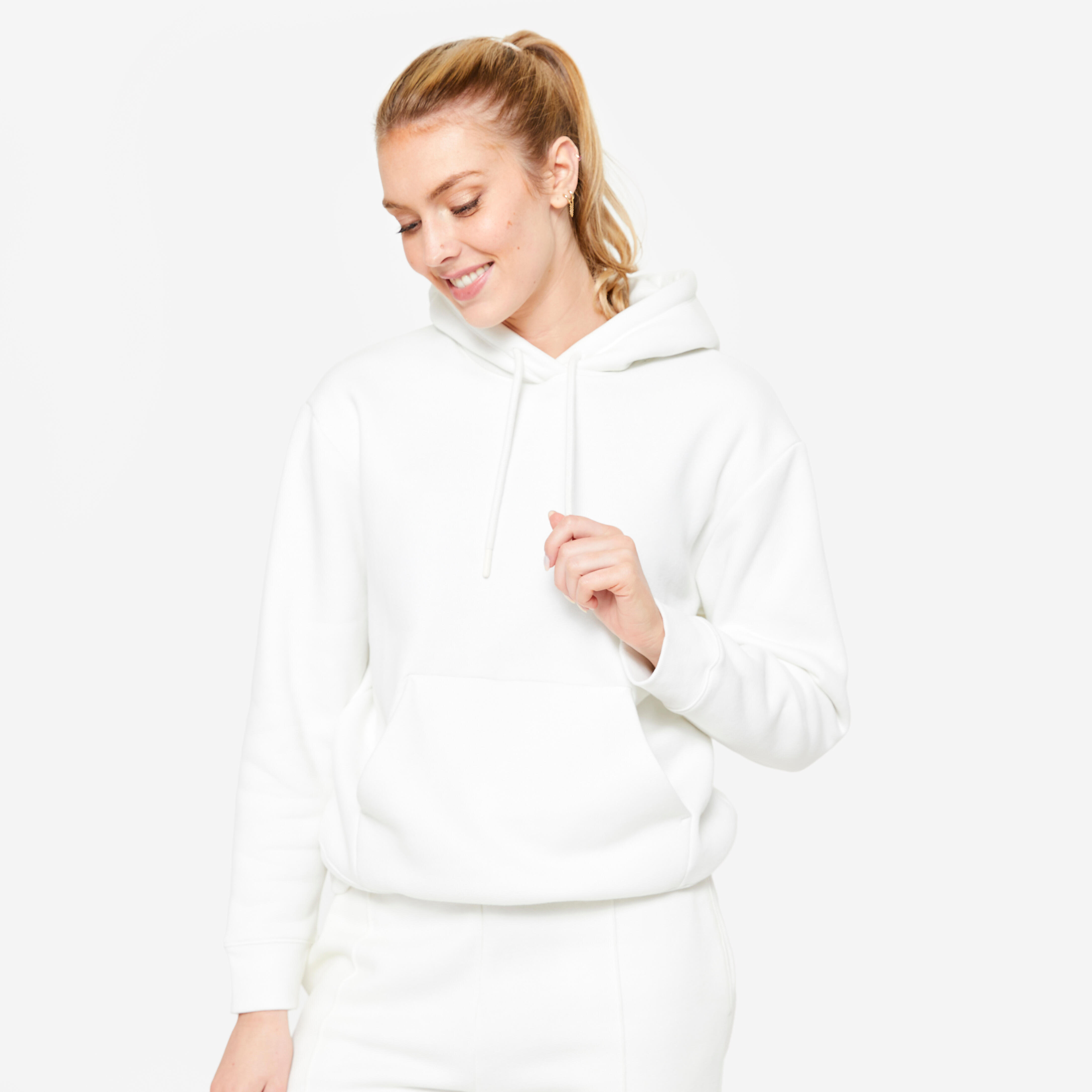 Bild von Kapuzenpullover Damen warm - 500 weiss