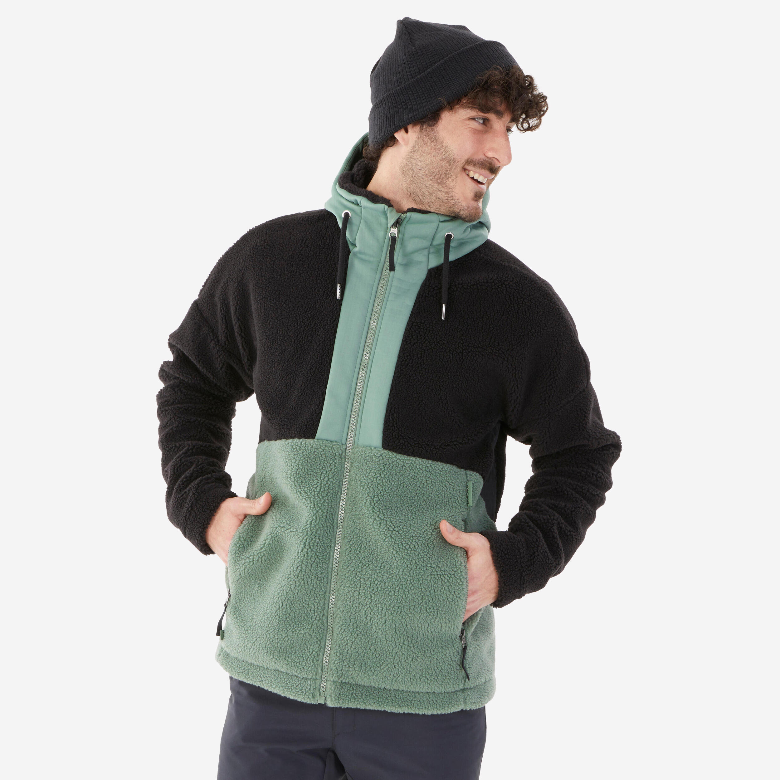 Bild von Fleecejacke Herren warm Winterwandern - SH900 grün