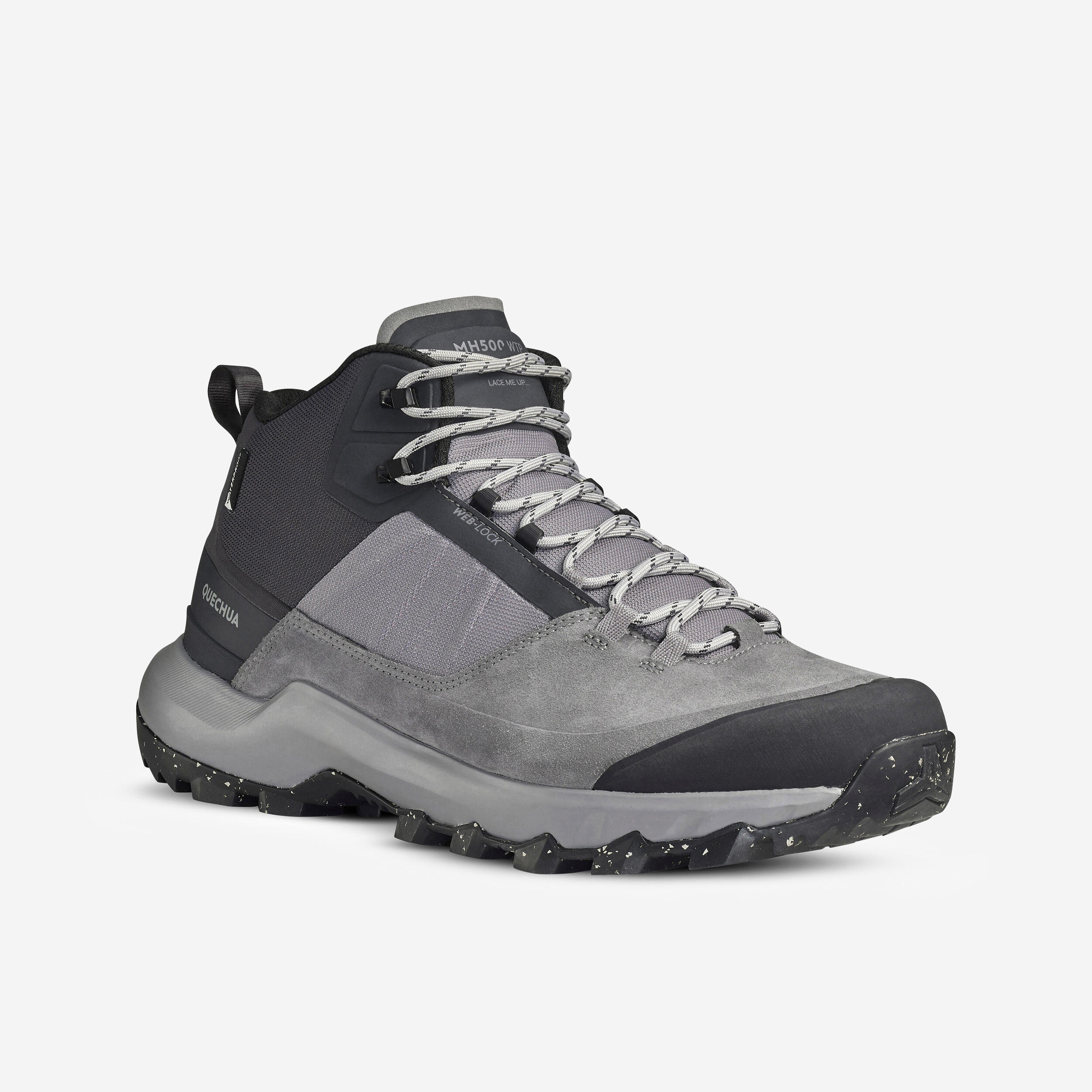 Bild von Wanderschuhe Herren wasserdicht Wandern - MH500 halbhoch grau