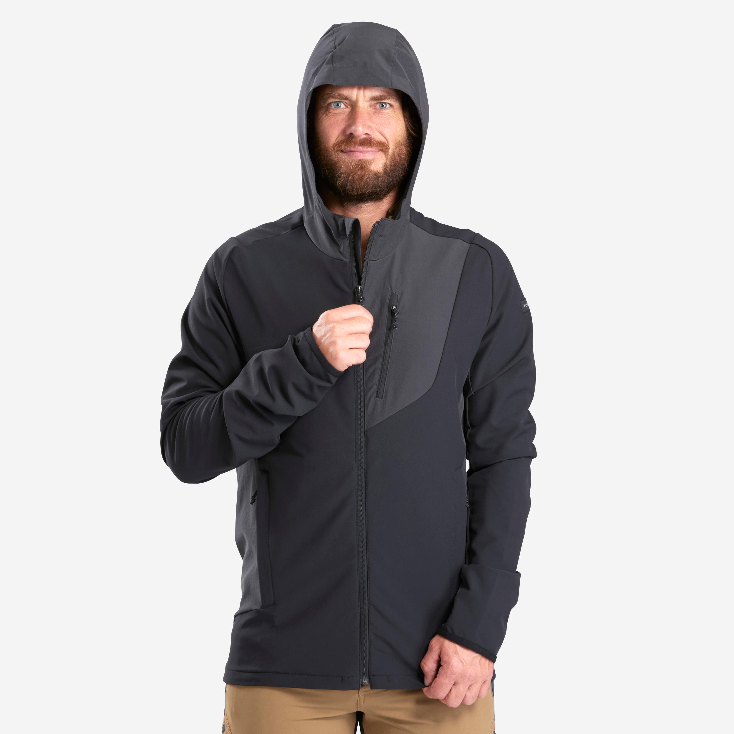 Bild von Softshelljacke Bergtrekking MT900 Wind winddicht Herren schwarz