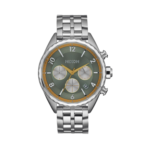 Bild von The Minx Chrono Silver / Sage / Gold von Nixon – Herren Chronograph Quarz Uhr