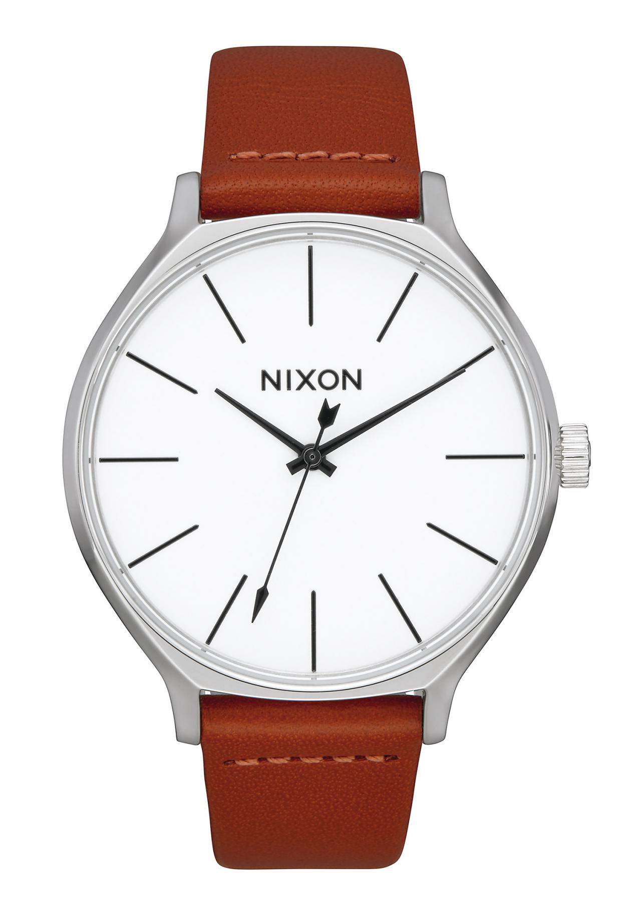 Bild von Nixon, Armbanduhr, Clique Leather Silver Brown, Braun, (Analoguhr, 38 mm)