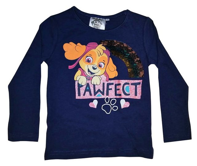 Bild von Nickelodeon Langarmshirt Paw Patrol Langarmshirt Skye mit Paillettenregenbogen blau für Kinder