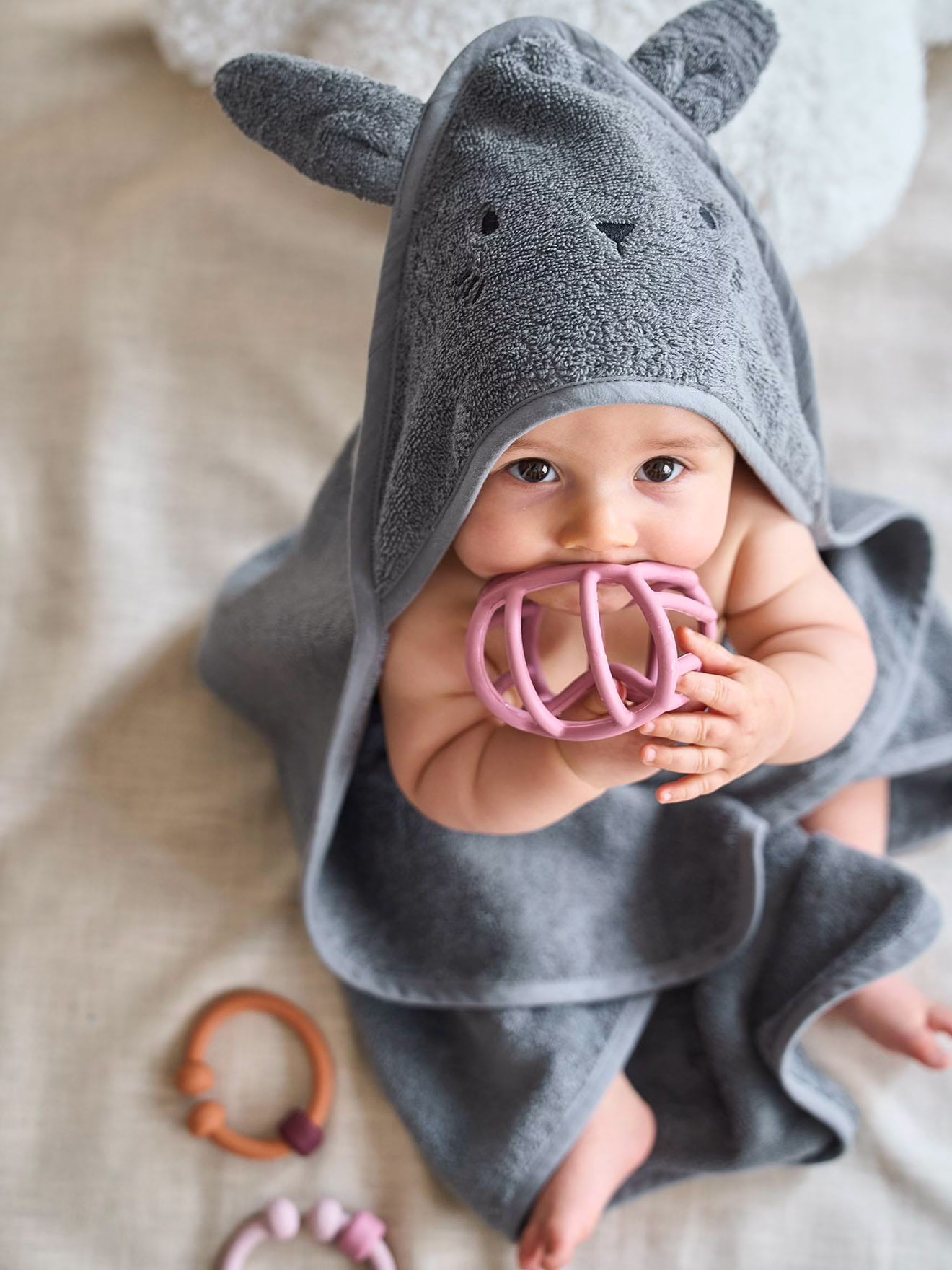 Bild von Bio-Kollektion: Baby-Set aus Badetuch und Waschhandschuh