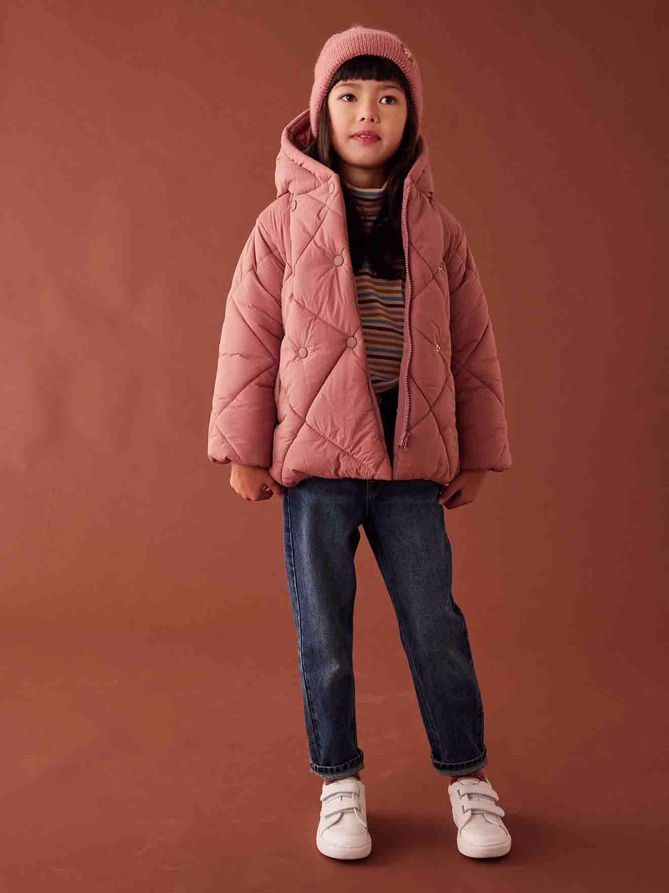 Bild von Mädchen Kapuzen-Steppjacke mit Teddyfleece-Futter