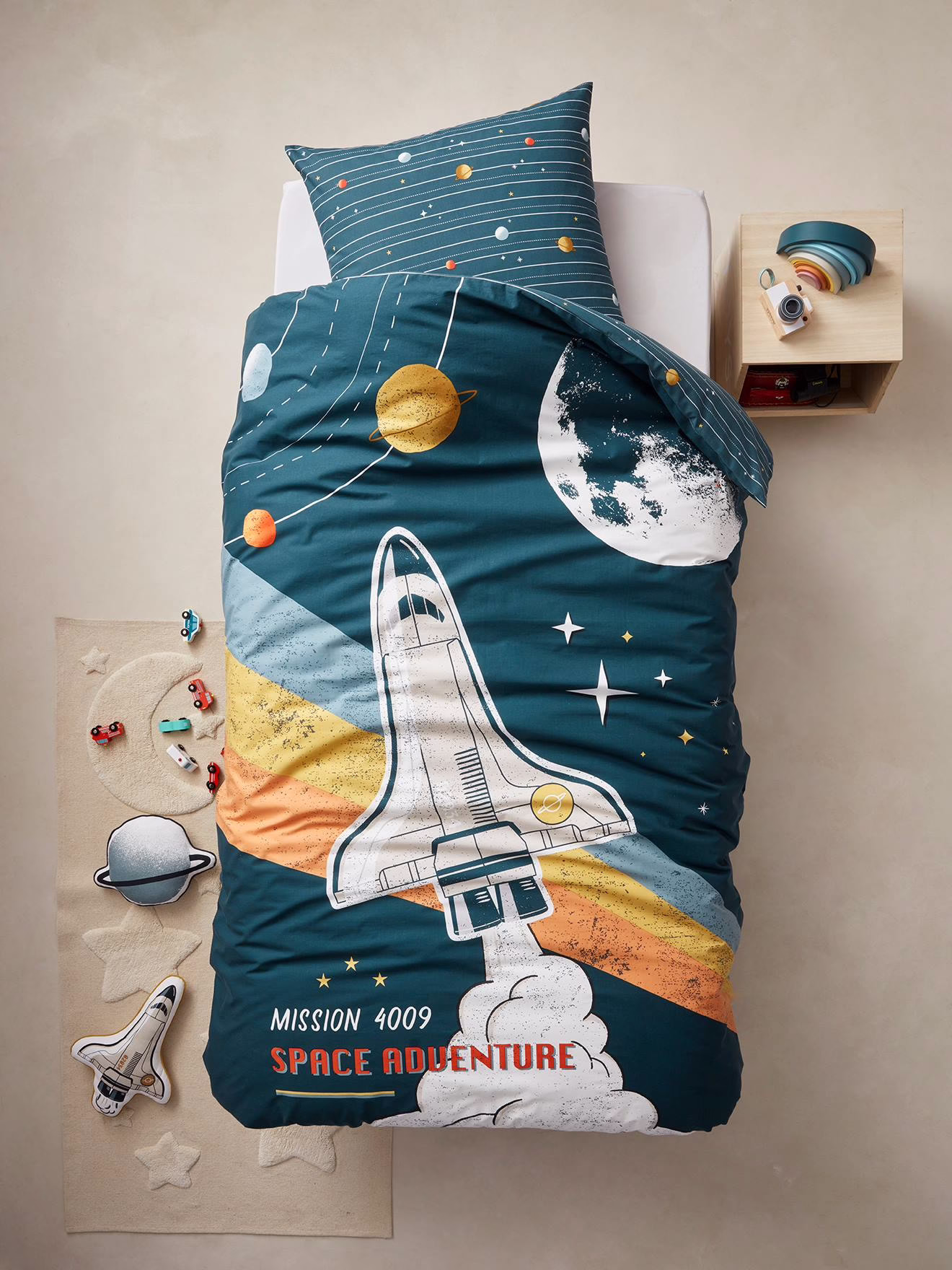 Bild von Kinder Bettwäsche-Set SPACE ADVENTURE mit Recycling-Baumwolle