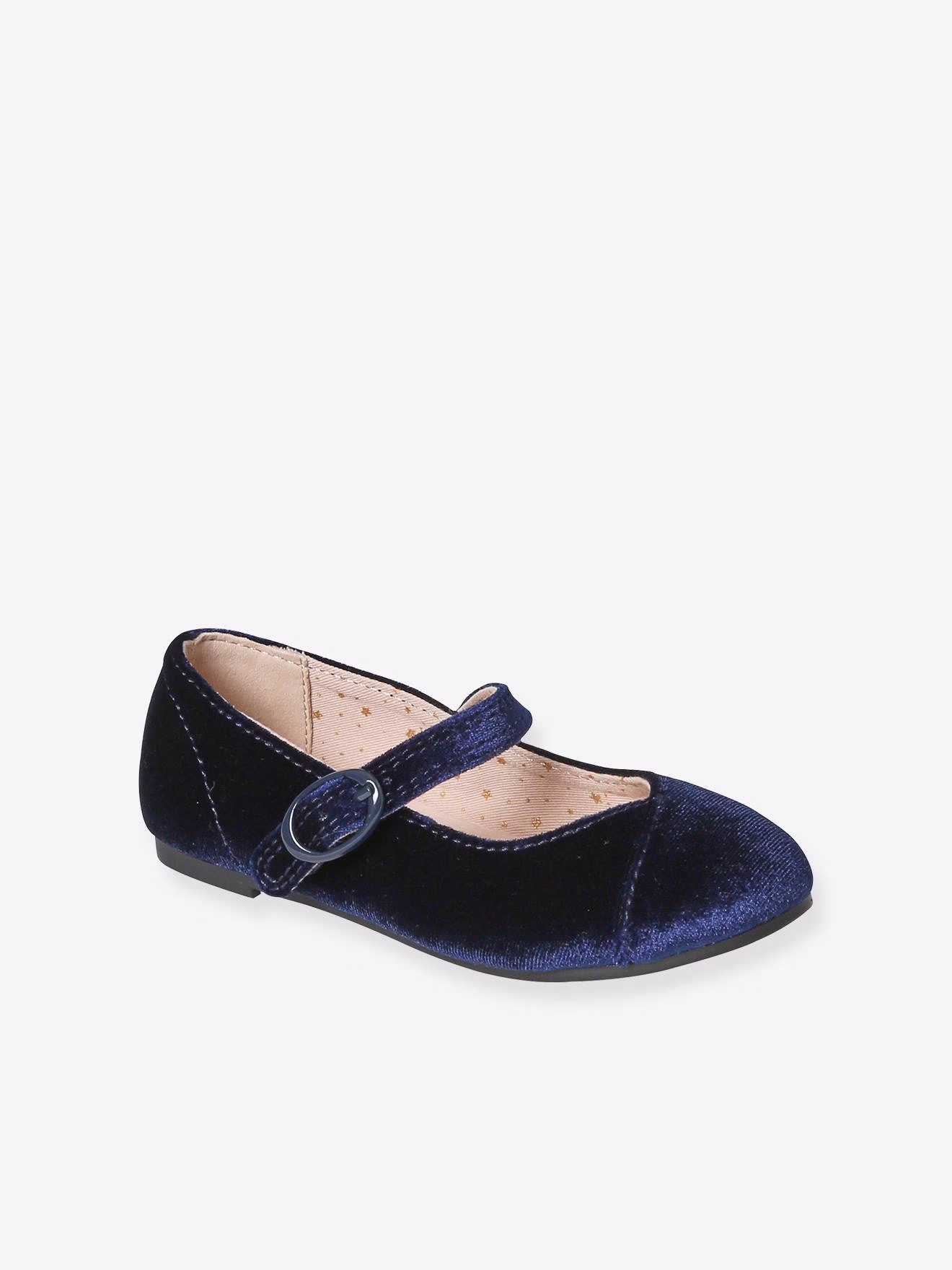 Bild von Mädchen Velours-Ballerinas mit Anziehtrick
