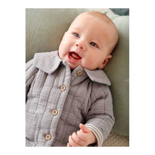 Bild von Vertbaudet Baby Jacke, personalisierbar, Wattierung Recycling-Polyester Jeansblau 68